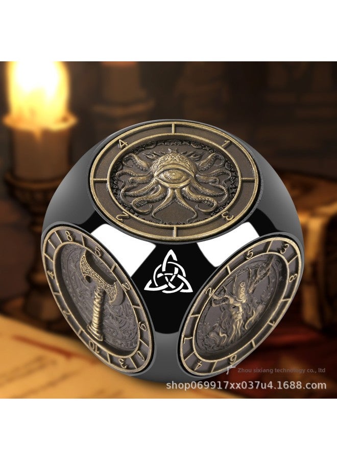 New Product DND Rotating Dice Kesuru Dungeons & Dragons Cross-border Table Game Metal Dice 6-sided Polyhedral Gyro